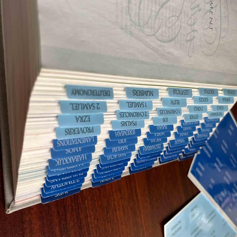 thinkor Reposition Bible Tabs, Large Print Lanimated Stickers, Easy to Read and Apply Bible Tabs for Women and Man (Four Blue) - Image 5